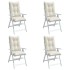 Cojines silla respaldo alto 4 uds tela crema melange
