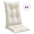 Cojines silla respaldo alto 4 uds tela crema melange
