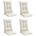 Cojines silla respaldo alto 4 uds tela crema melange