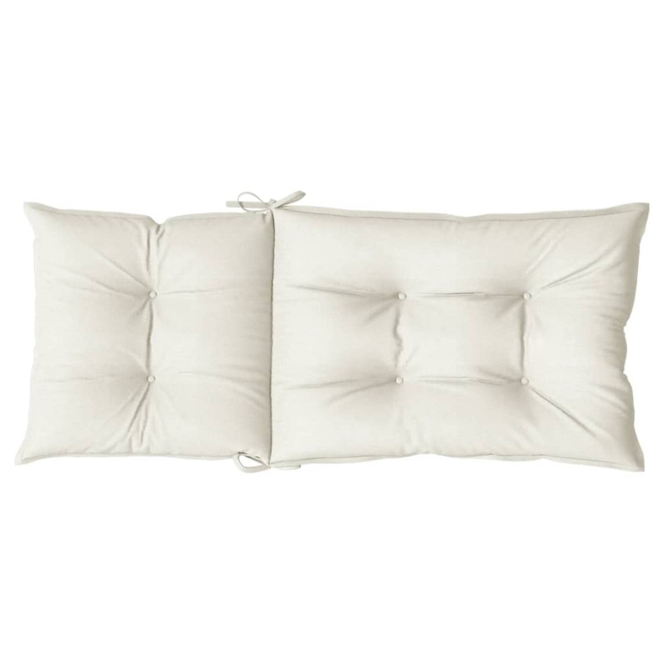 Cojines silla respaldo alto 4 uds tela crema melange