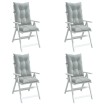 Cojines para silla respaldo alto 4 uds tela gris claro melange