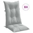 Cojines para silla respaldo alto 4 uds tela gris claro