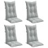 Cojines para silla respaldo alto 4 uds tela gris claro