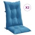 Cojines silla respaldo alto 2 uds tela azul melange 120x50x7