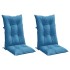 Cojines silla respaldo alto 2 uds tela azul melange 120x50x7