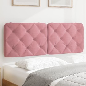 Cabecero de cama acolchado terciopelo rosa 120