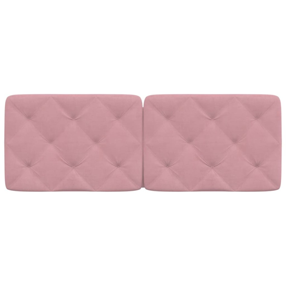 Cabecero de cama acolchado terciopelo rosa 120