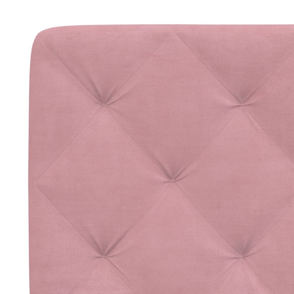 Cabecero de cama acolchado terciopelo rosa 120