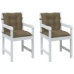 Cojines silla respaldo bajo 2 ud tela taupe melange 100x50x7 cm