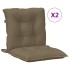 Cojines silla respaldo bajo 2 ud tela taupe melange 100x50x7