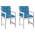 Cojines silla respaldo bajo 2 ud tela azul melange 100x50x7
