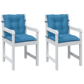 Cojines silla respaldo bajo 2 ud tela azul melange 100x50x7