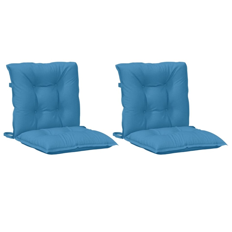 Cojines silla respaldo bajo 2 ud tela azul melange 100x50x7
