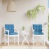 Cojines silla respaldo bajo 2 ud tela azul melange 100x50x7