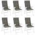 Cojines para silla respaldo alto 6 uds tela gris oscuro