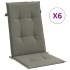 Cojines para silla respaldo alto 6 uds tela gris oscuro