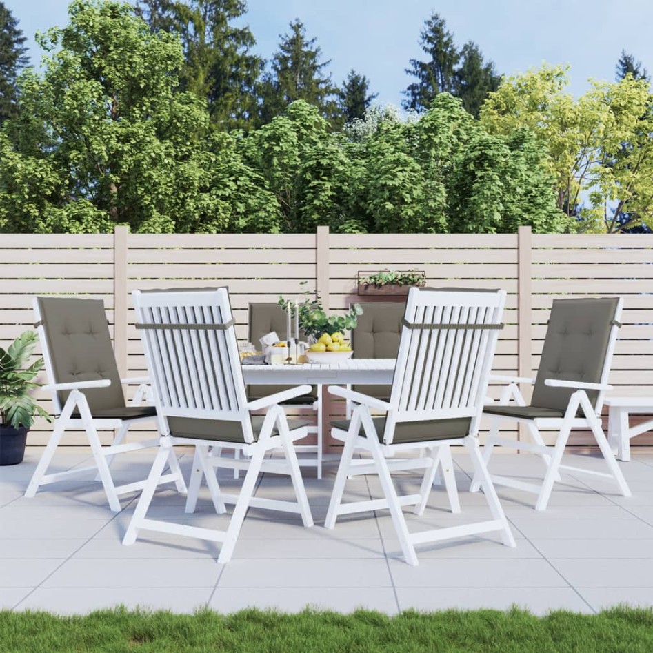 Cojines para silla respaldo alto 6 uds tela gris oscuro