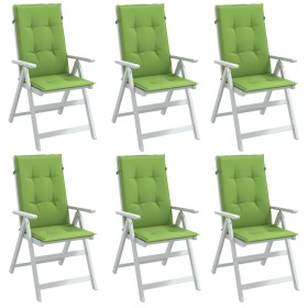 Cojines silla respaldo alto 6 uds tela verde melange