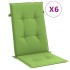 Cojines silla respaldo alto 6 uds tela verde melange