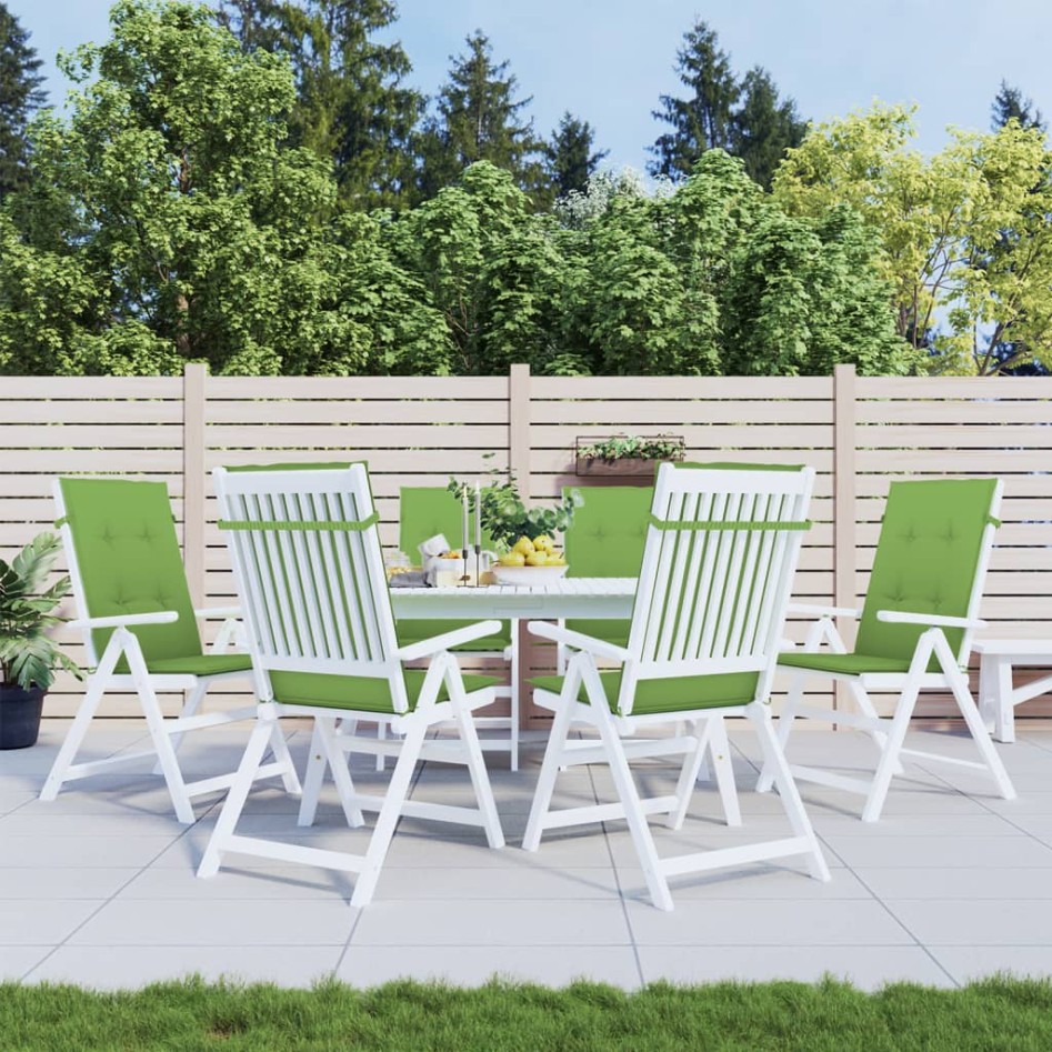 Cojines silla respaldo alto 6 uds tela verde melange