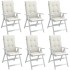 Cojines silla respaldo alto 6 uds tela crema melange