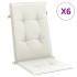Cojines silla respaldo alto 6 uds tela crema melange