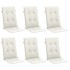 Cojines silla respaldo alto 6 uds tela crema melange