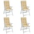 Cojines silla respaldo alto 4 uds tela beige melange