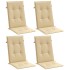 Cojines silla respaldo alto 4 uds tela beige melange