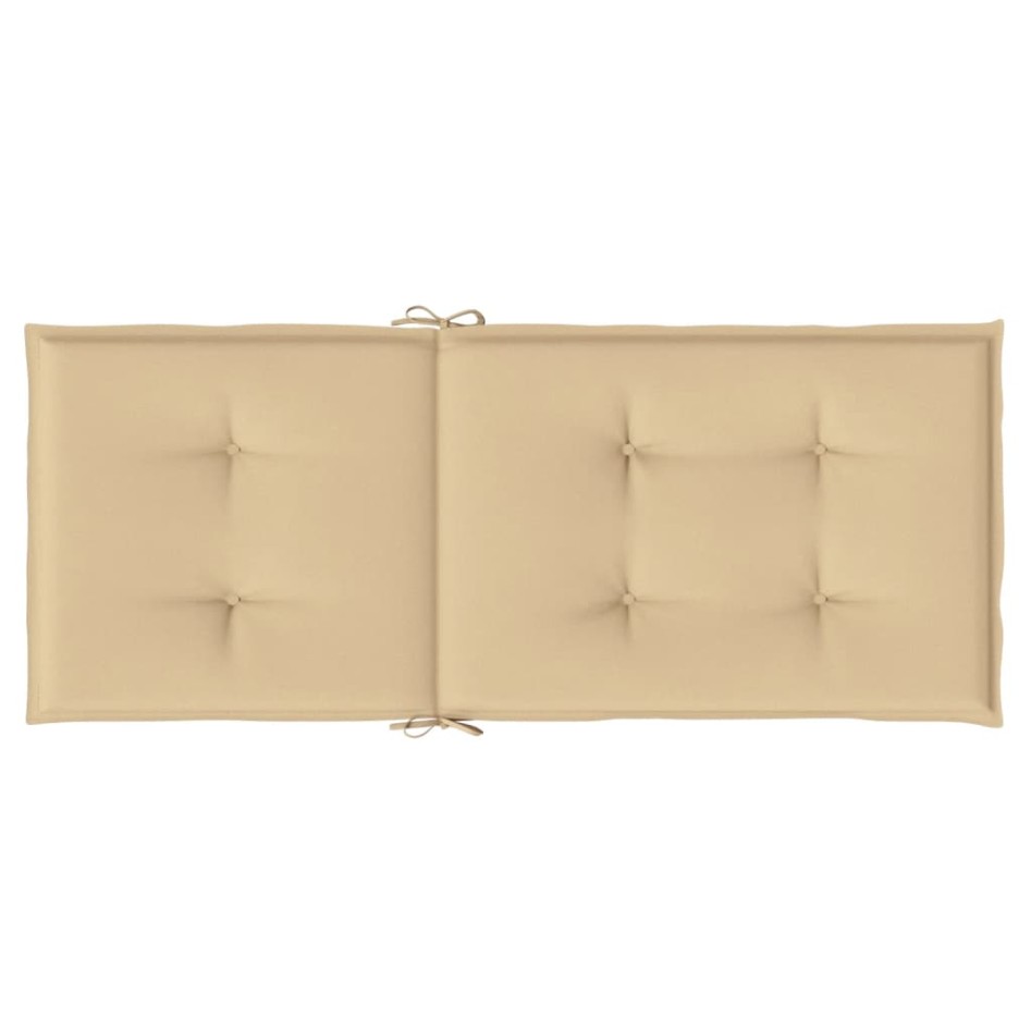 Cojines silla respaldo alto 4 uds tela beige melange