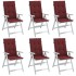 Cojines para silla respaldo alto 6 uds tela rojo tinto