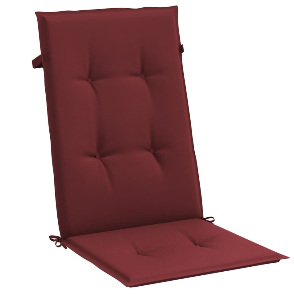 Cojines para silla respaldo alto 6 uds tela rojo tinto