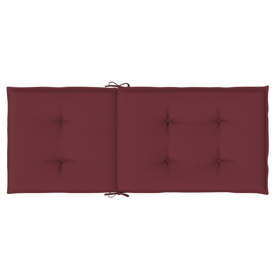 Cojines para silla respaldo alto 6 uds tela rojo tinto