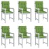 Cojines silla respaldo bajo 6 ud tela verde melange 100x50x4