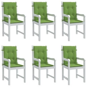 Cojines silla respaldo bajo 6 ud tela verde melange 100x50x4