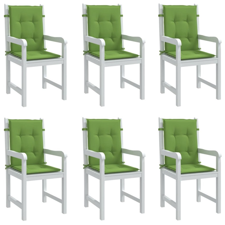 Cojines silla respaldo bajo 6 ud tela verde melange 100x50x4