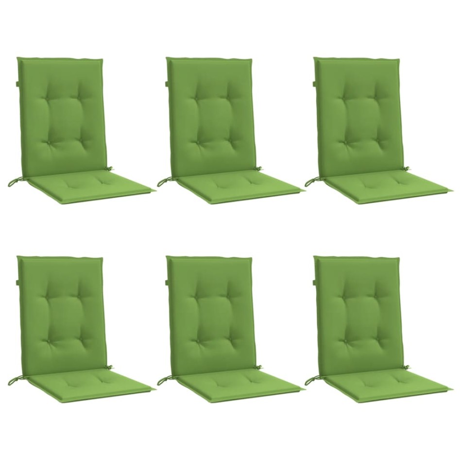 Cojines silla respaldo bajo 6 ud tela verde melange 100x50x4