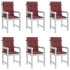 Cojines para silla respaldo bajo 6 ud tela rojo tinto