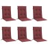 Cojines para silla respaldo bajo 6 ud tela rojo tinto