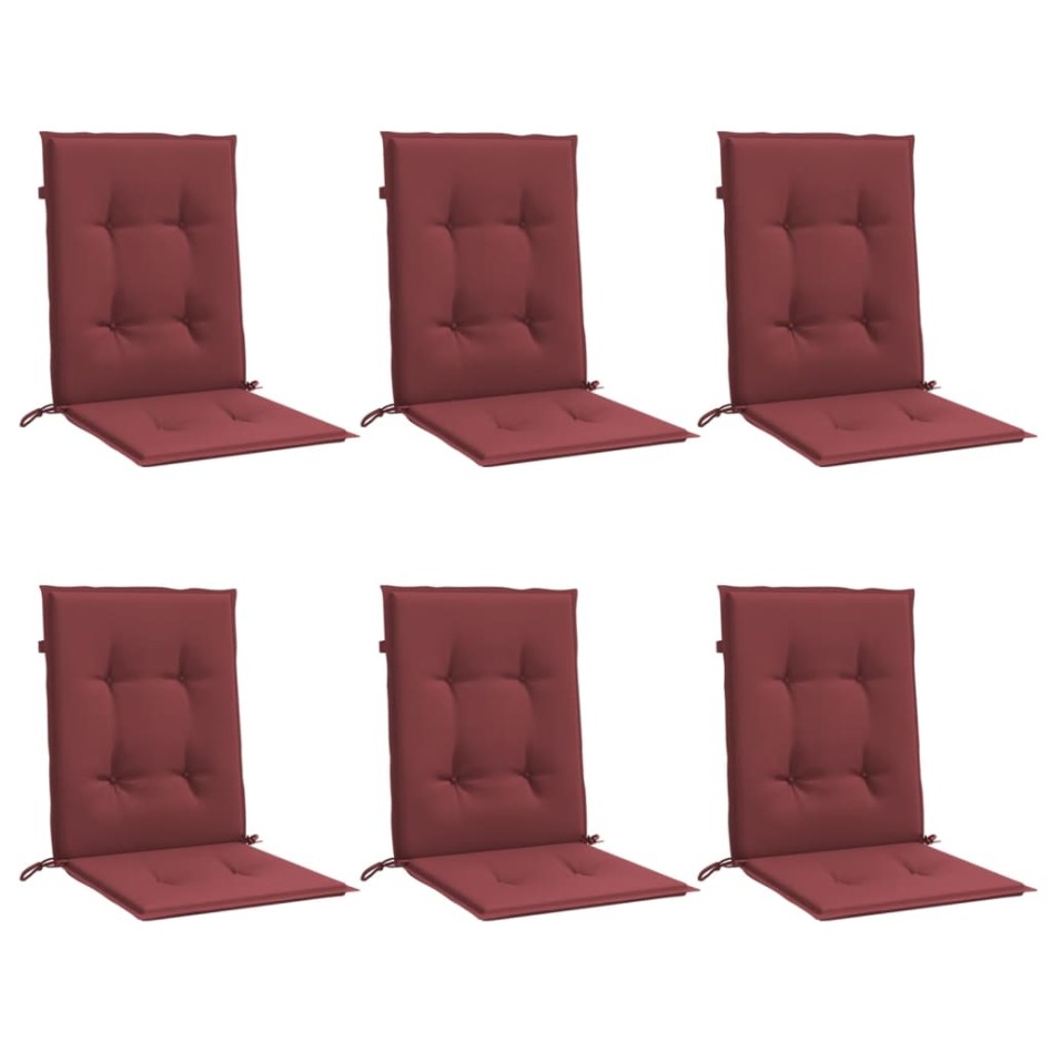 Cojines para silla respaldo bajo 6 ud tela rojo tinto