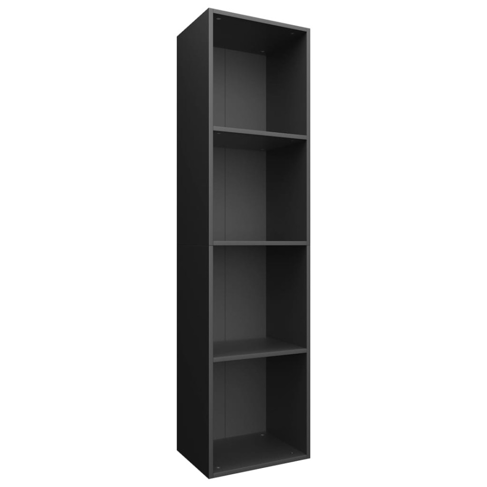 Estantería libros/mueble TV contrachapada negro 36x30x143