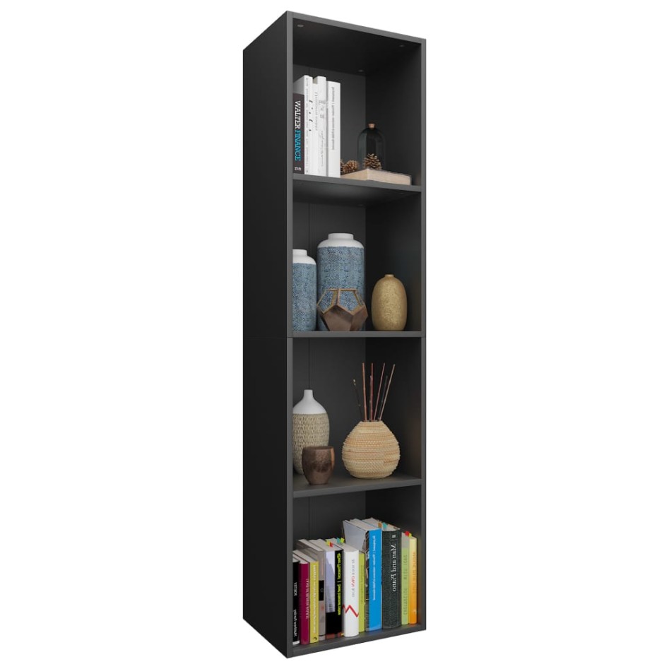 Estantería libros/mueble TV contrachapada negro 36x30x143