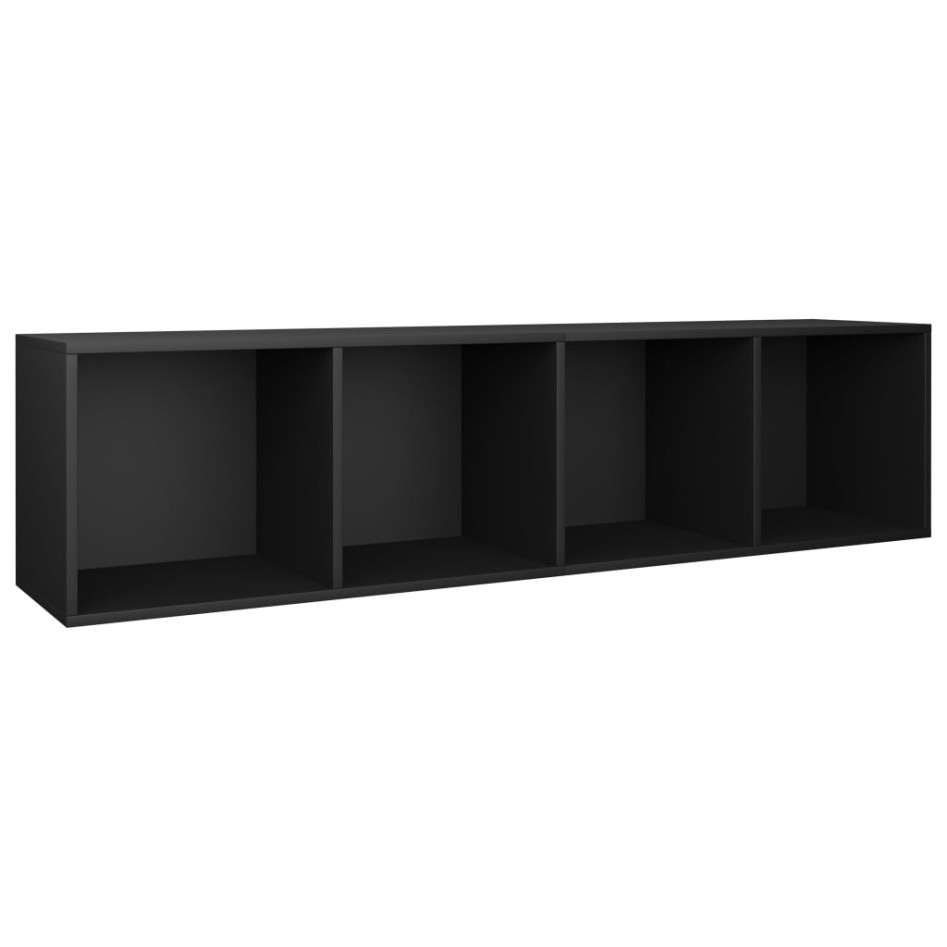 Estantería libros/mueble TV contrachapada negro 36x30x143