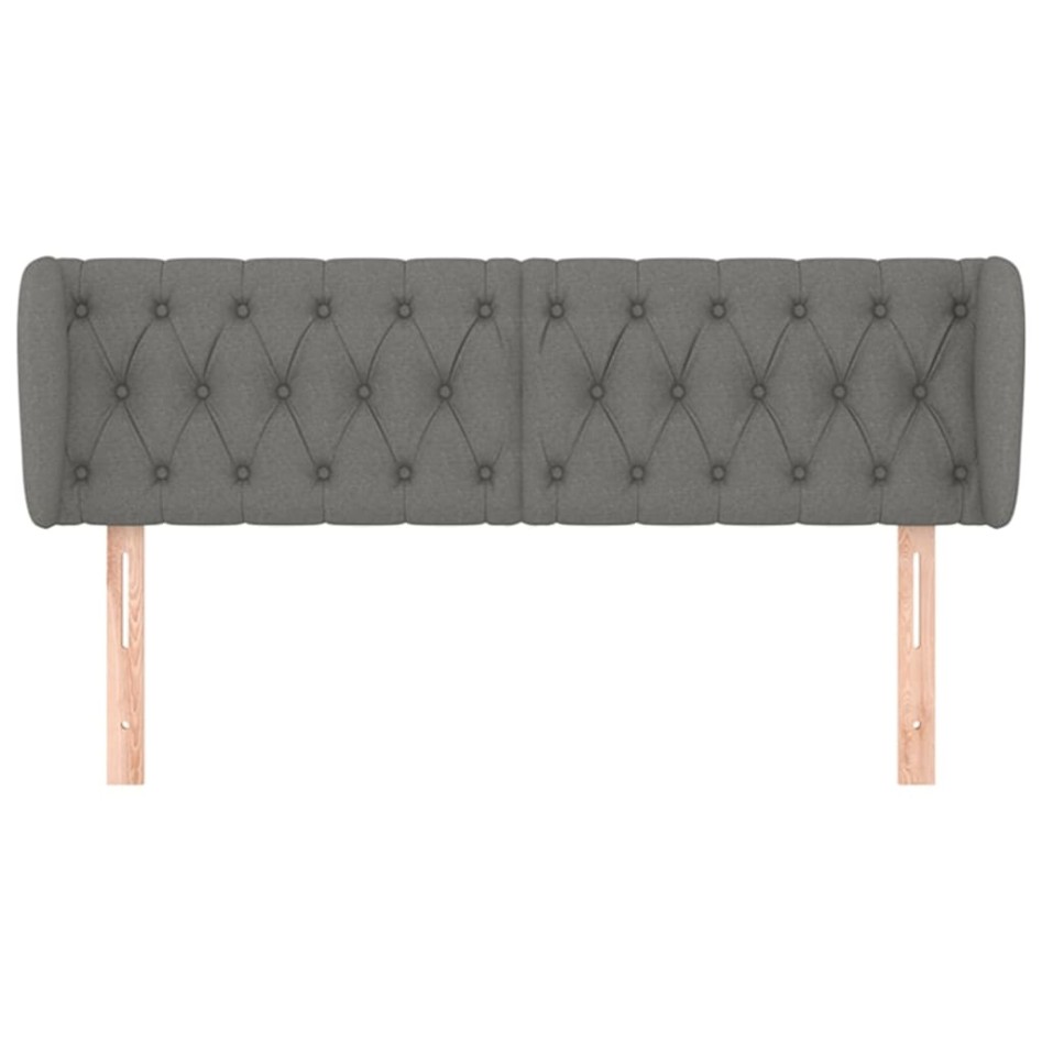 Cabecero de tela gris oscuro 147x23x78/88