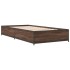 Estructura cama madera ingeniería metal roble marrón 75x190