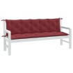 Cojines banco jardín 2 uds tela rojo tinto melange 180x50x7 cm