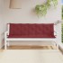 Cojines banco jardín 2 uds tela rojo tinto melange 180x50x7