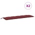 Cojines banco jardín 2 uds tela rojo tinto melange 180x50x7