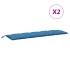 Cojines para banco jardín 2 uds tela azul melange 180x50x7