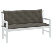Cojines banco jardín 2 uds tela gris oscuro melange 150x50x7 cm